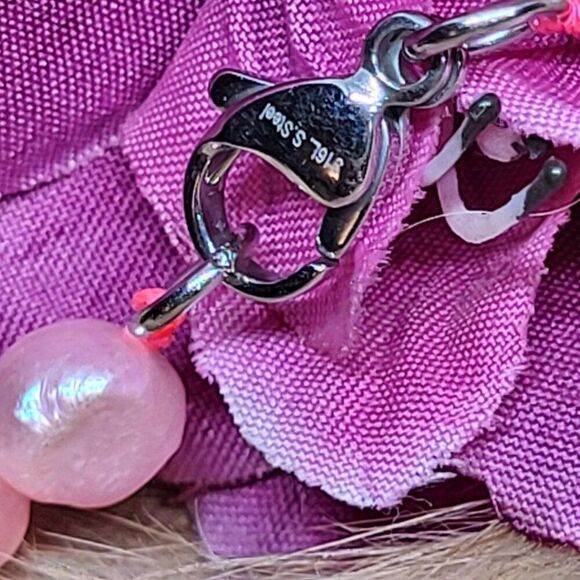 New, Austrian Crystal, Stamped Necklace, in Stainless Steel, 24 inches - Picture 8 of 11